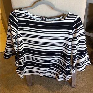 Striped top with zipper detail